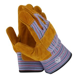 Leather Candy Stripe Work Gloves